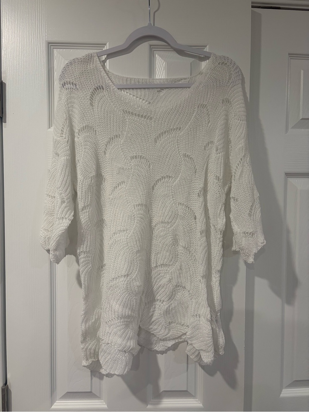 Lightweight White crocheted swim cover